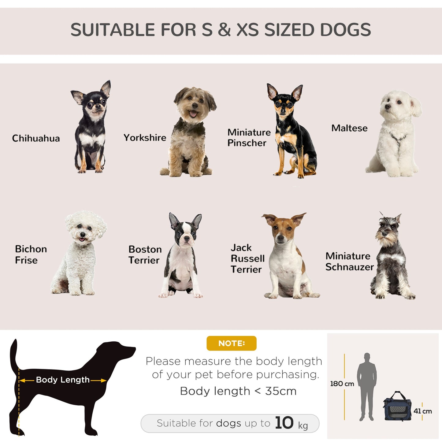 Pet Carrier Folding Dog Bag Portable Cat Carrier Soft Pet Crate w/ Cushion, 60 x 41.5 x 41 cm, Dark Blue-4