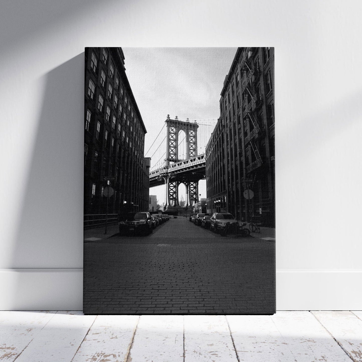 The Manhattan Bridge NYC - Framed Canvas Wall Art Print-0