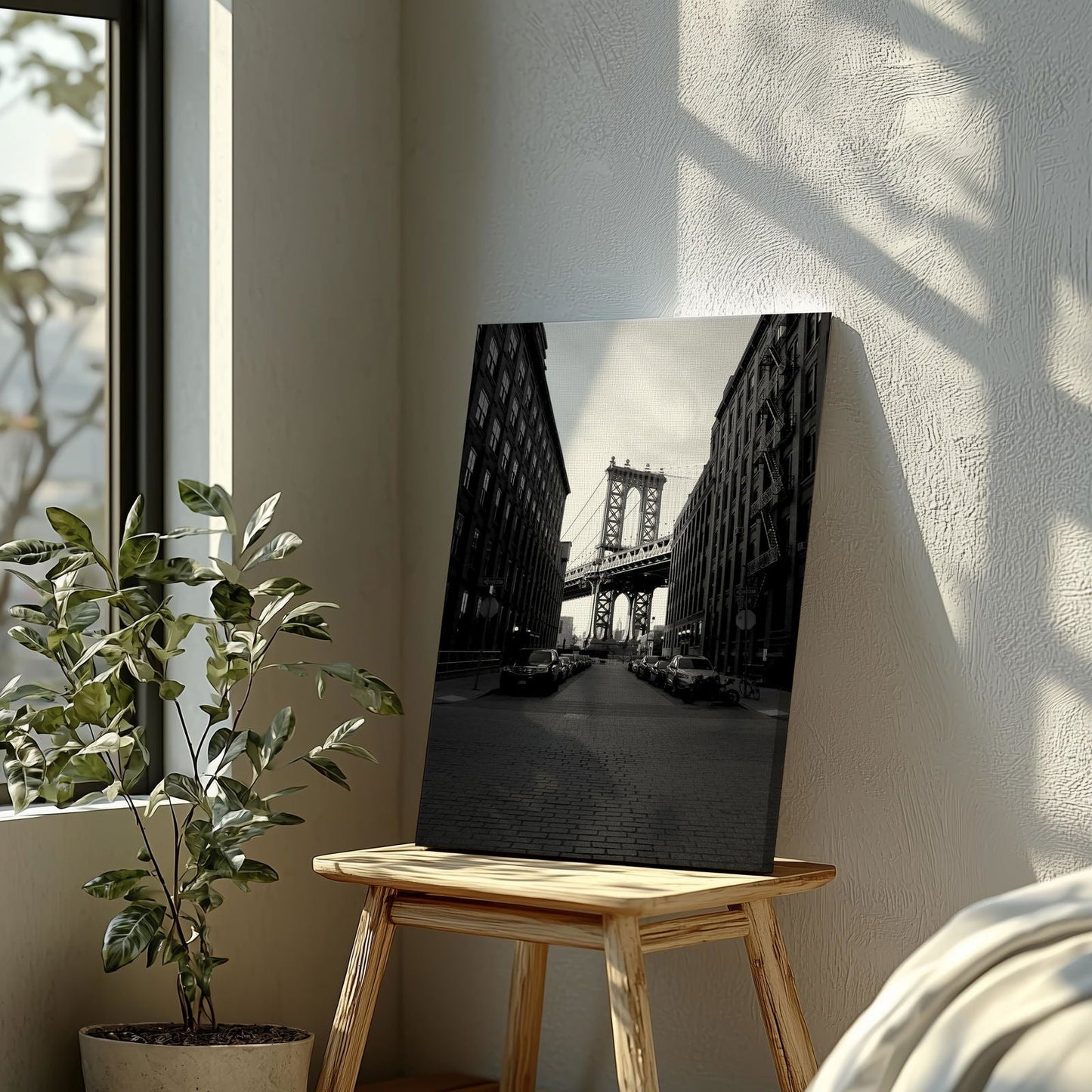 The Manhattan Bridge NYC - Framed Canvas Wall Art Print-4