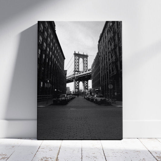The Manhattan Bridge NYC - Framed Canvas Wall Art Print-0